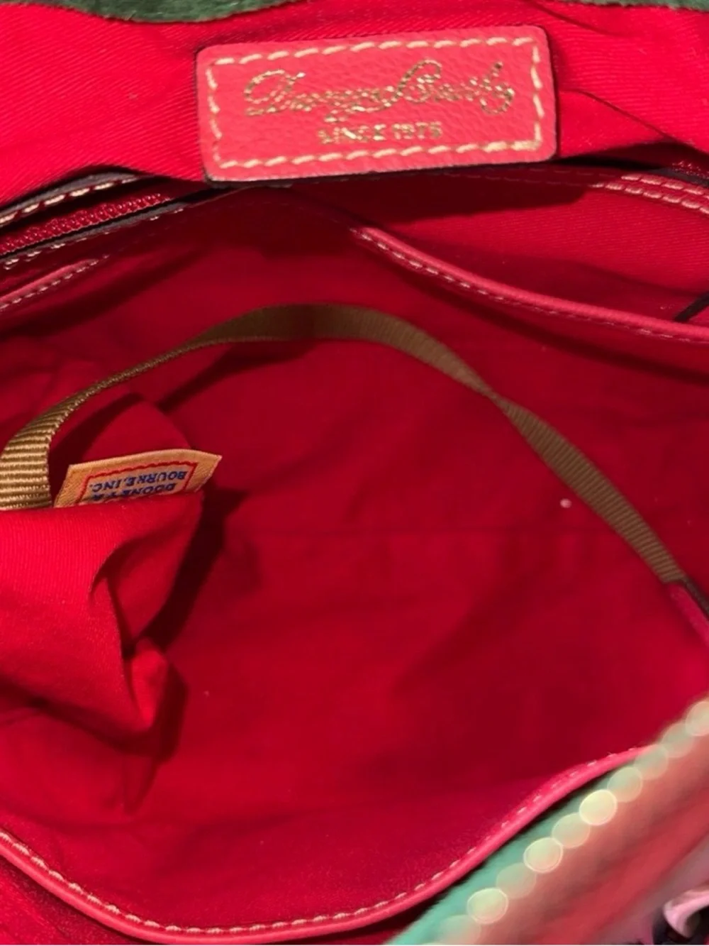 Dooney & Bourke small satchel with strap in Strawberry - Picture 9 of 12